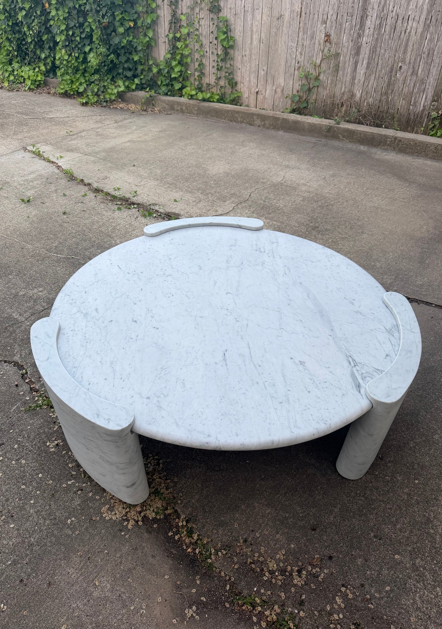 RH Cardin Marble Round Coffee Table Carrara Restoration Hardware