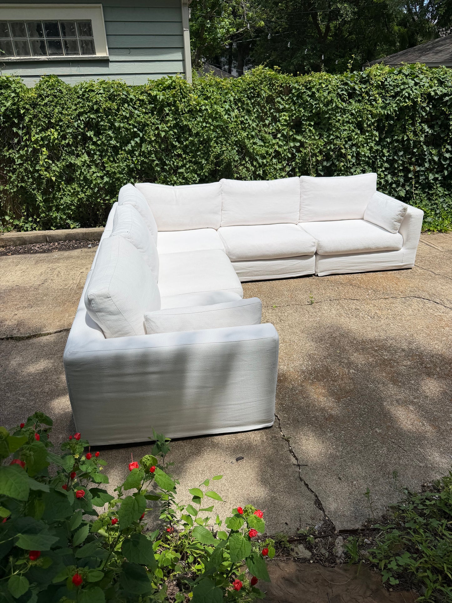 RH Lugano White L Sectional Slipcover Restoration Hardware