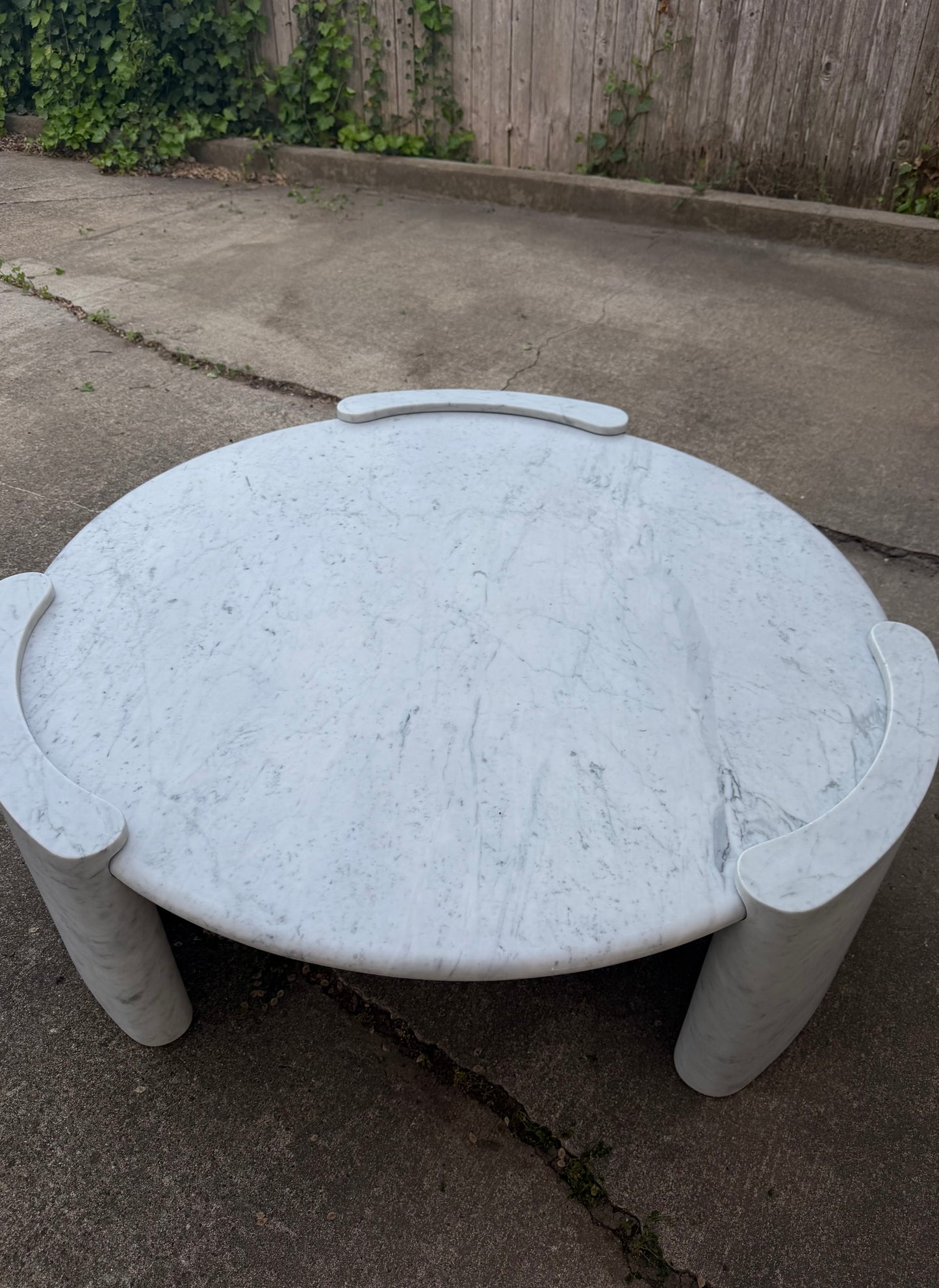 RH Cardin Marble Round Coffee Table Carrara Restoration Hardware