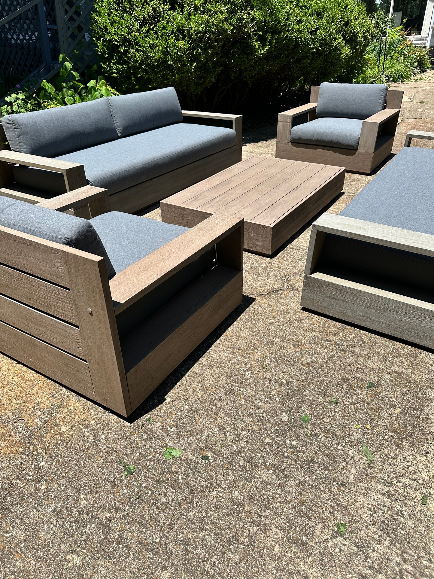 RH Marbella Teak Wood Outdoor Set