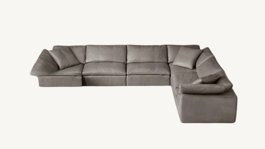 RH Leather Cloud Modular Six Piece Sectional