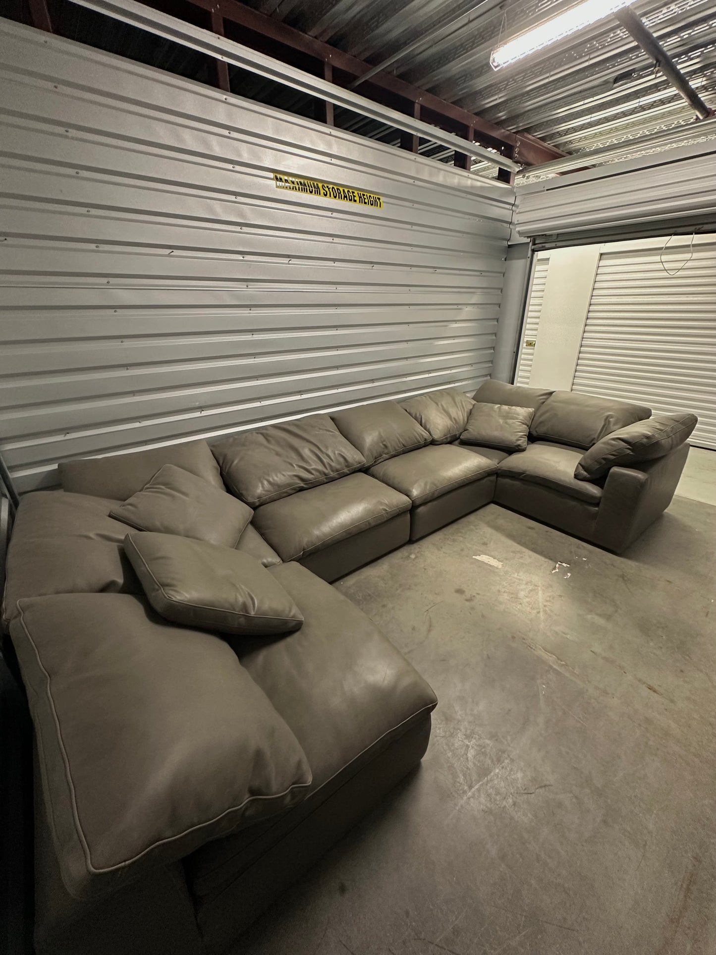 RH Leather Cloud Modular Six Piece Sectional