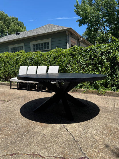 RH 1960s French X-Base 72” Round Dining Table Restoration Hardware