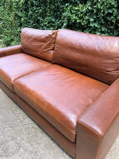 RH Maxwell Brown Leather 7 Foot Restoration Hardware