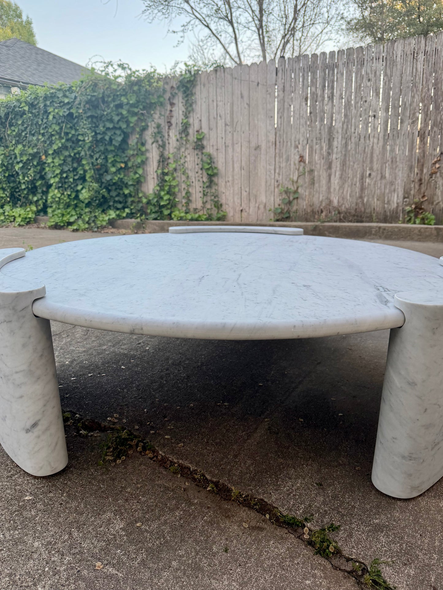 RH Cardin Marble Round Coffee Table Carrara Restoration Hardware