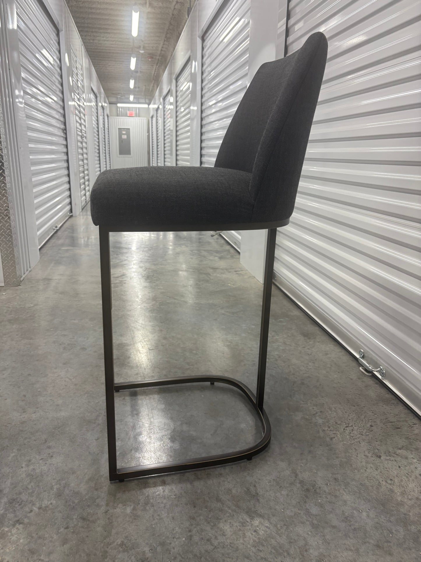 RH Emery Armless Bar Stools Set of 6 Like New Dark Gray Restoration Hardware