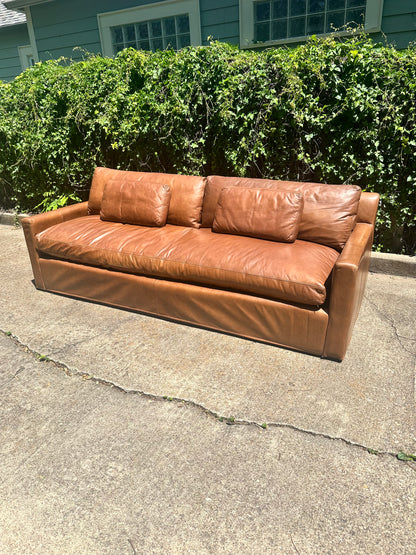 RH Leather Belgian Track Arm Sofa