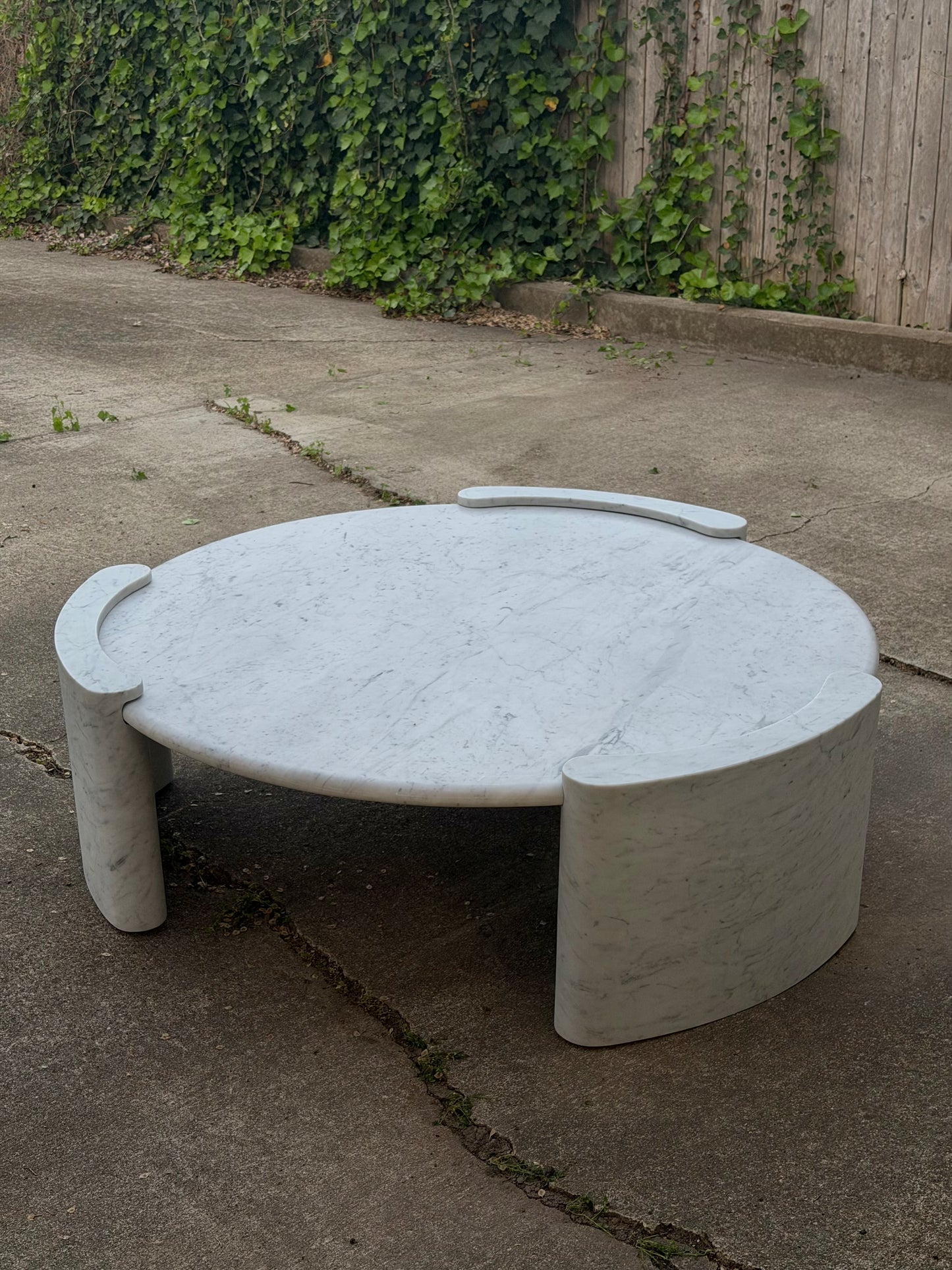 RH Cardin Marble Round Coffee Table Carrara Restoration Hardware