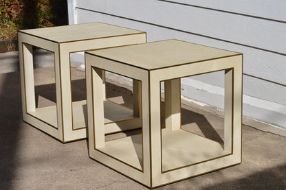 RH Cela Shagreen Square Side Table Set