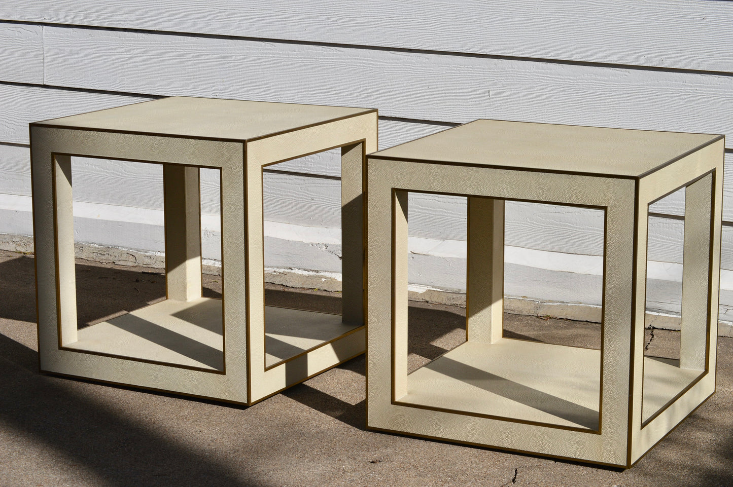 RH Cela Shagreen Square Side Table Set