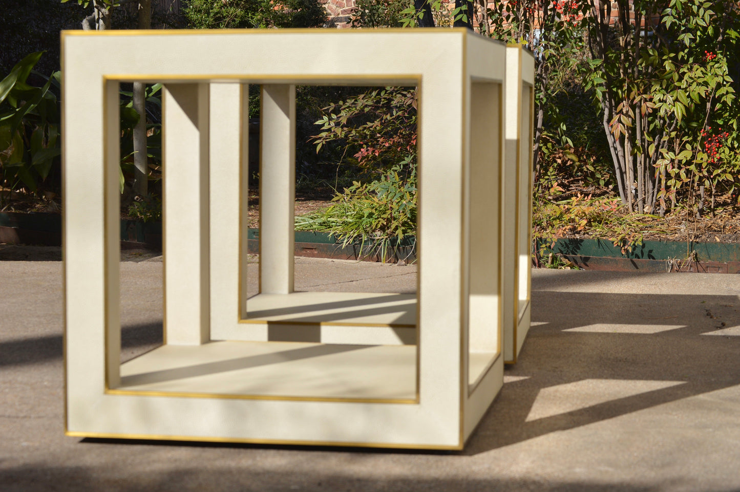 RH Cela Shagreen Square Side Table Set