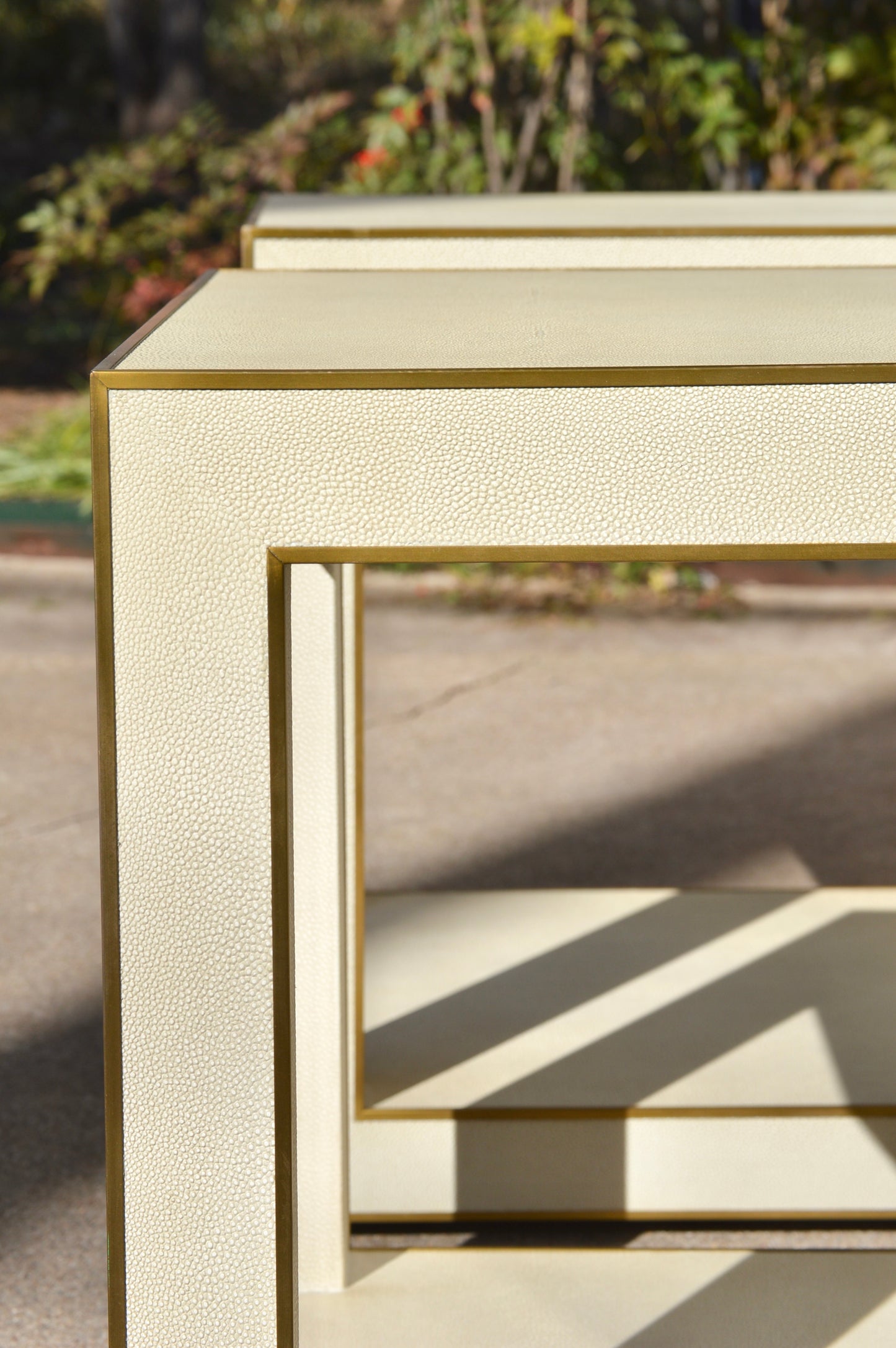 RH Cela Shagreen Square Side Table Set