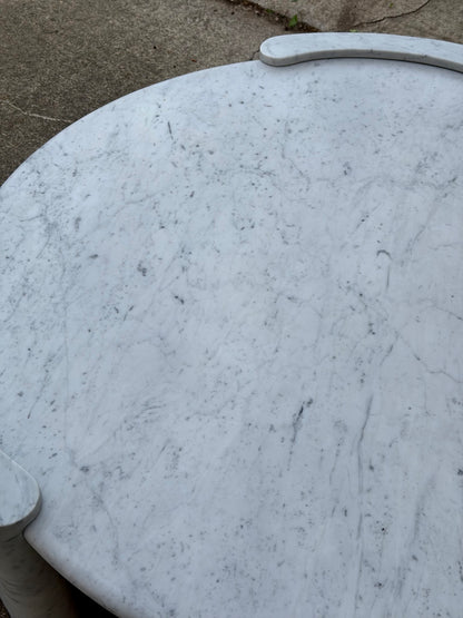 RH Cardin Marble Round Coffee Table Carrara Restoration Hardware