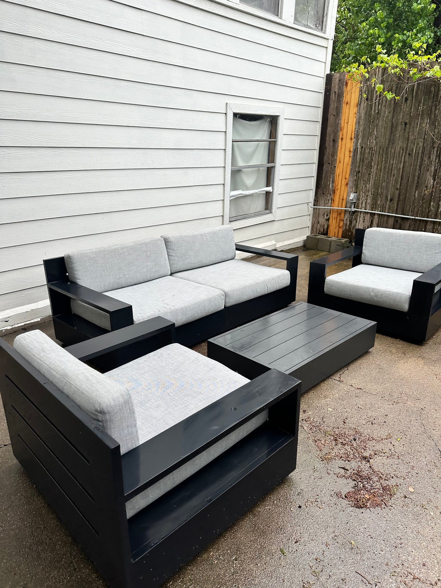 RH Marbella Outdoor Set Two Swivel Chairs with Modular Sofa Loveseat Aluminum