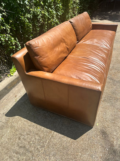 RH Leather Belgian Track Arm Sofa