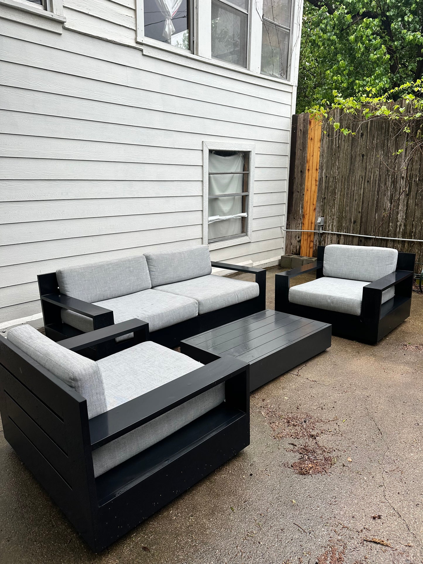 RH Marbella Outdoor Set Two Swivel Chairs with Modular Sofa Loveseat Aluminum