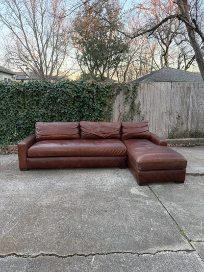RH Leather Maxwell Sectional Brown Classic Restoration Hardware