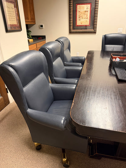Ross Perot EDS Executive Boardroom Genuine Leather Swivel Chairs More Available Dallas History