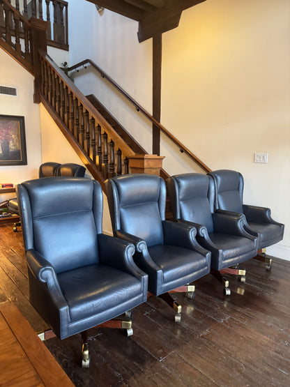 Ross Perot EDS Executive Boardroom Genuine Leather Swivel Chairs More Available Dallas History