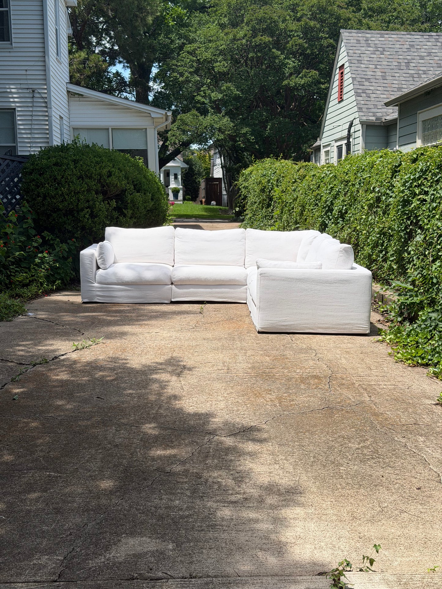 RH Lugano White L Sectional Slipcover Restoration Hardware