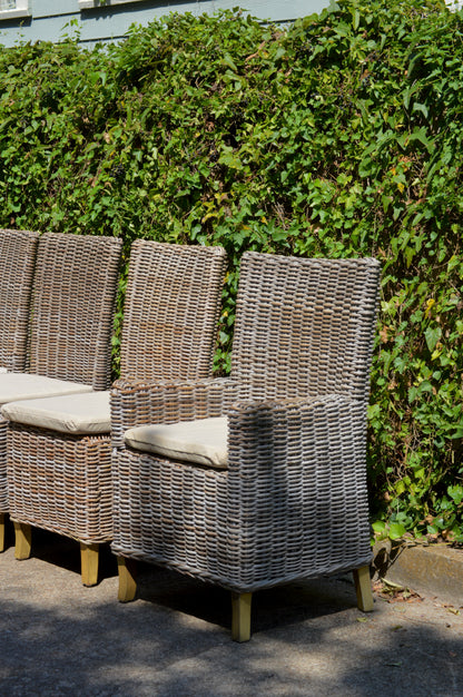RH Provence Wicker High-Back Dining Chair Set of 6 Outdoor or Indoor Restoration Hardware