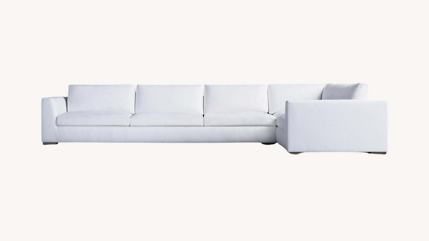 RH White Modena Track Arm Modular Right-Arm L-Sectional