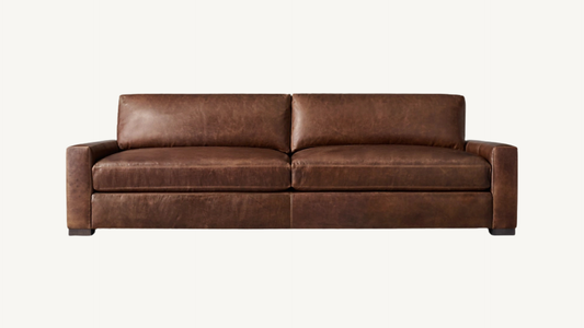 MG+BW Leather Brown Sofa 8 Foot Maxwell Lookalike Mitchell Gold + Bob Williams