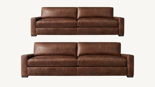 RH Maxwell Leather Sofas 7' & 9' Luxe Depth Brown Restoration Hardware
