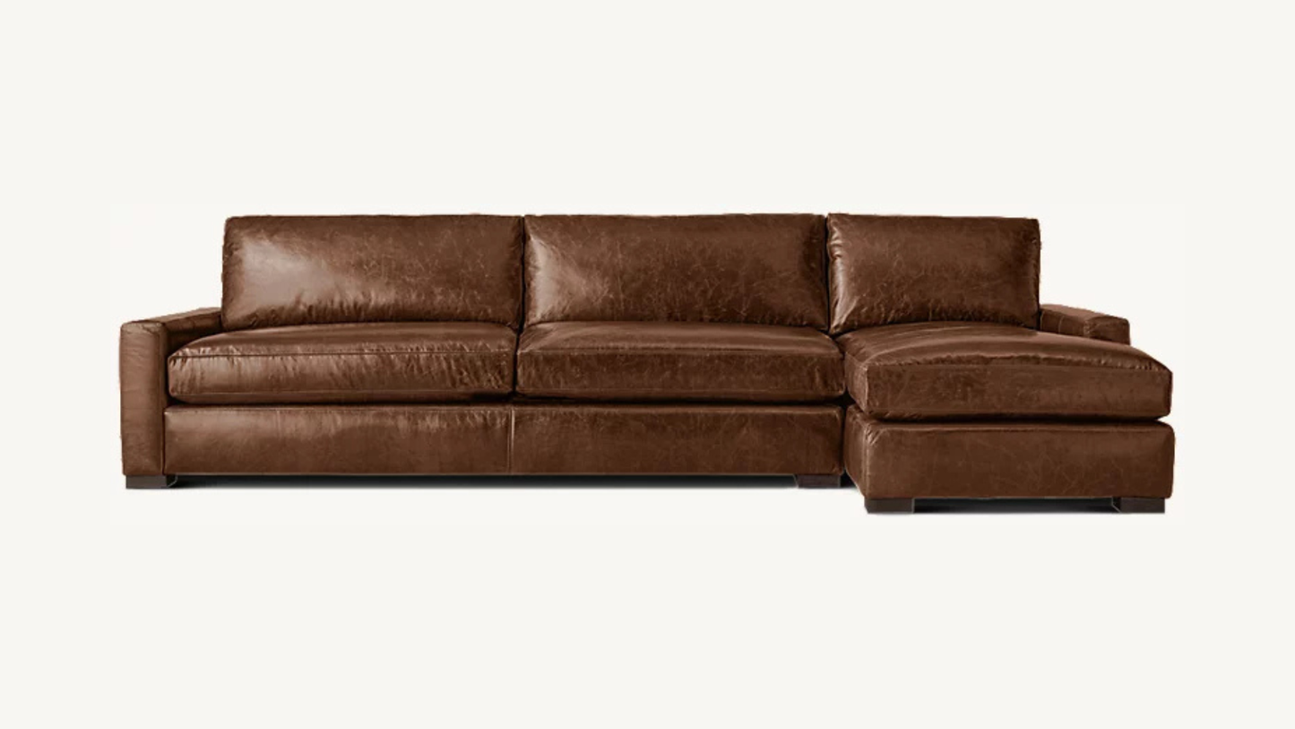 RH Leather Maxwell Sectional Brown Classic Restoration Hardware