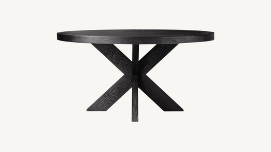 RH 1960s French X-Base 72” Round Dining Table Restoration Hardware