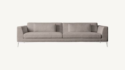 RH Italia Taper Arm Sofa 9 Foot with Chrome Legs