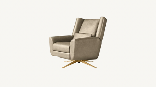 RH Luke Leather Reclining Swivel Chair Desk Chair Lounge Restoration Hardware