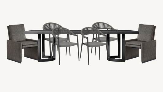 RH Portofino 96" Aluminum Outdoor Dining Table With Chairs Set Of 6 Restoration Hardware