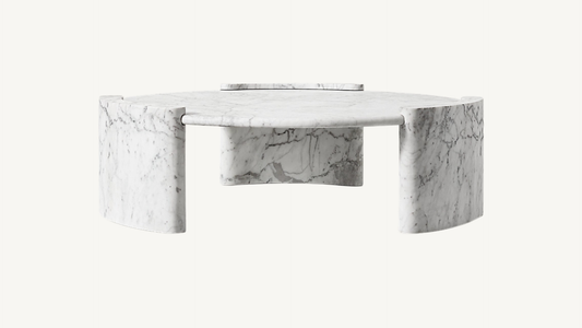 RH Cardin Marble Round Coffee Table Carrara Restoration Hardware