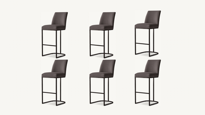 RH Emery Armless Bar Stools Set of 6 Like New Dark Gray Restoration Hardware