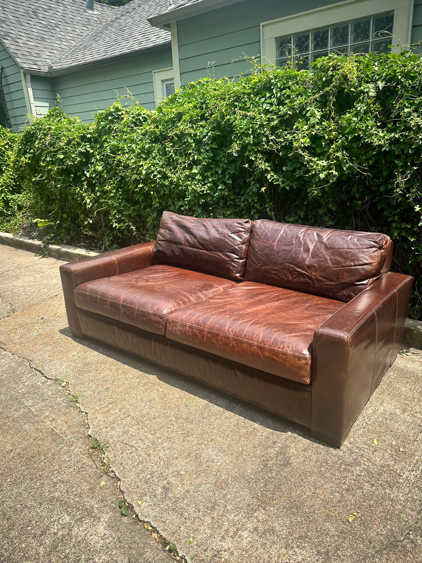 RH Leather Maxwell Sofa