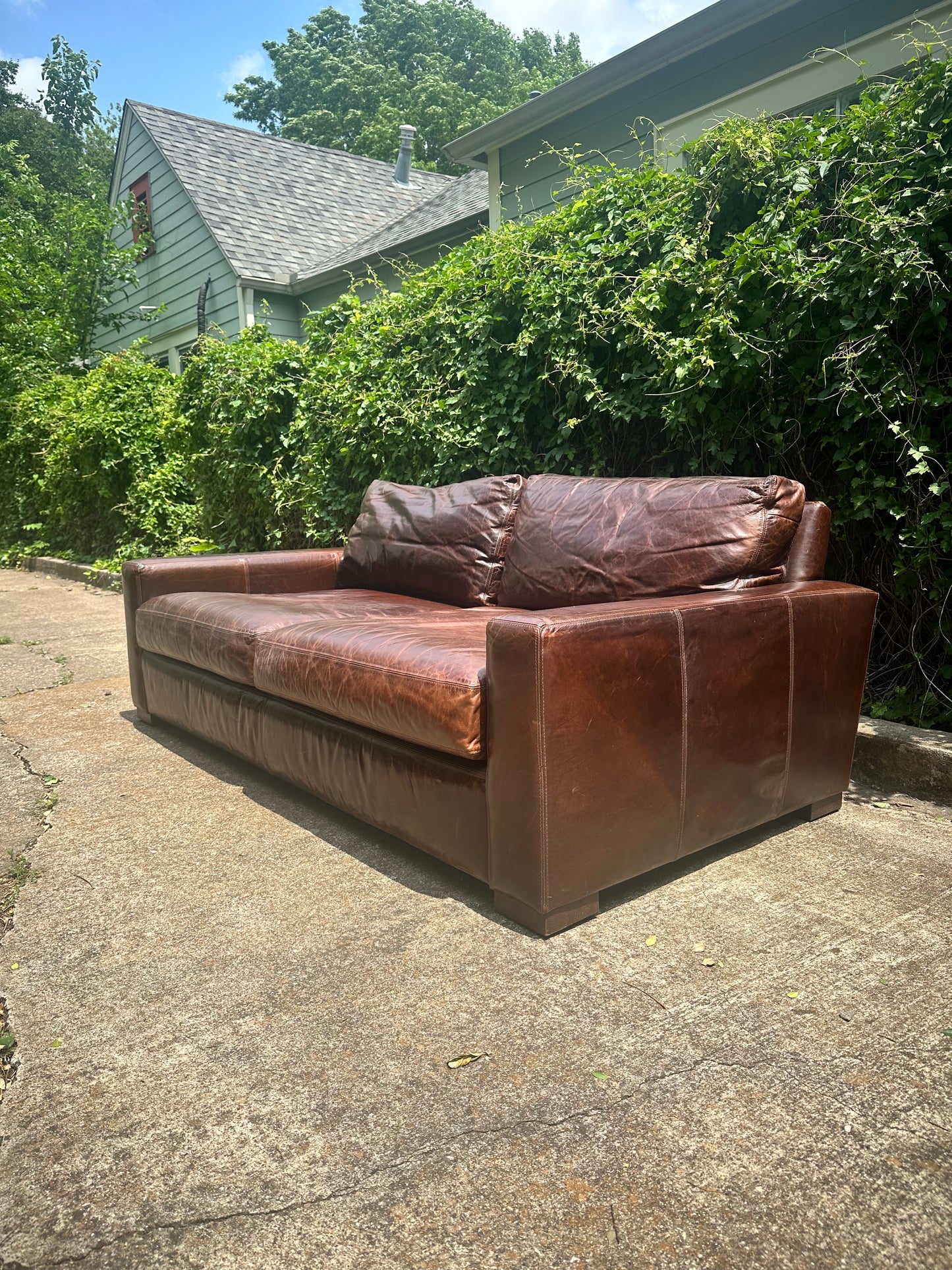 RH Leather Maxwell Sofa