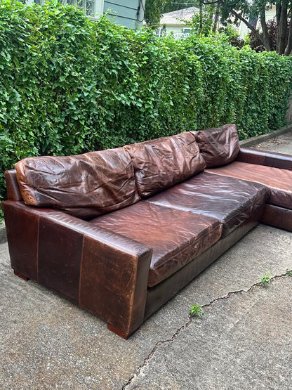 RH Rare XL Leather Maxwell Sectional RH