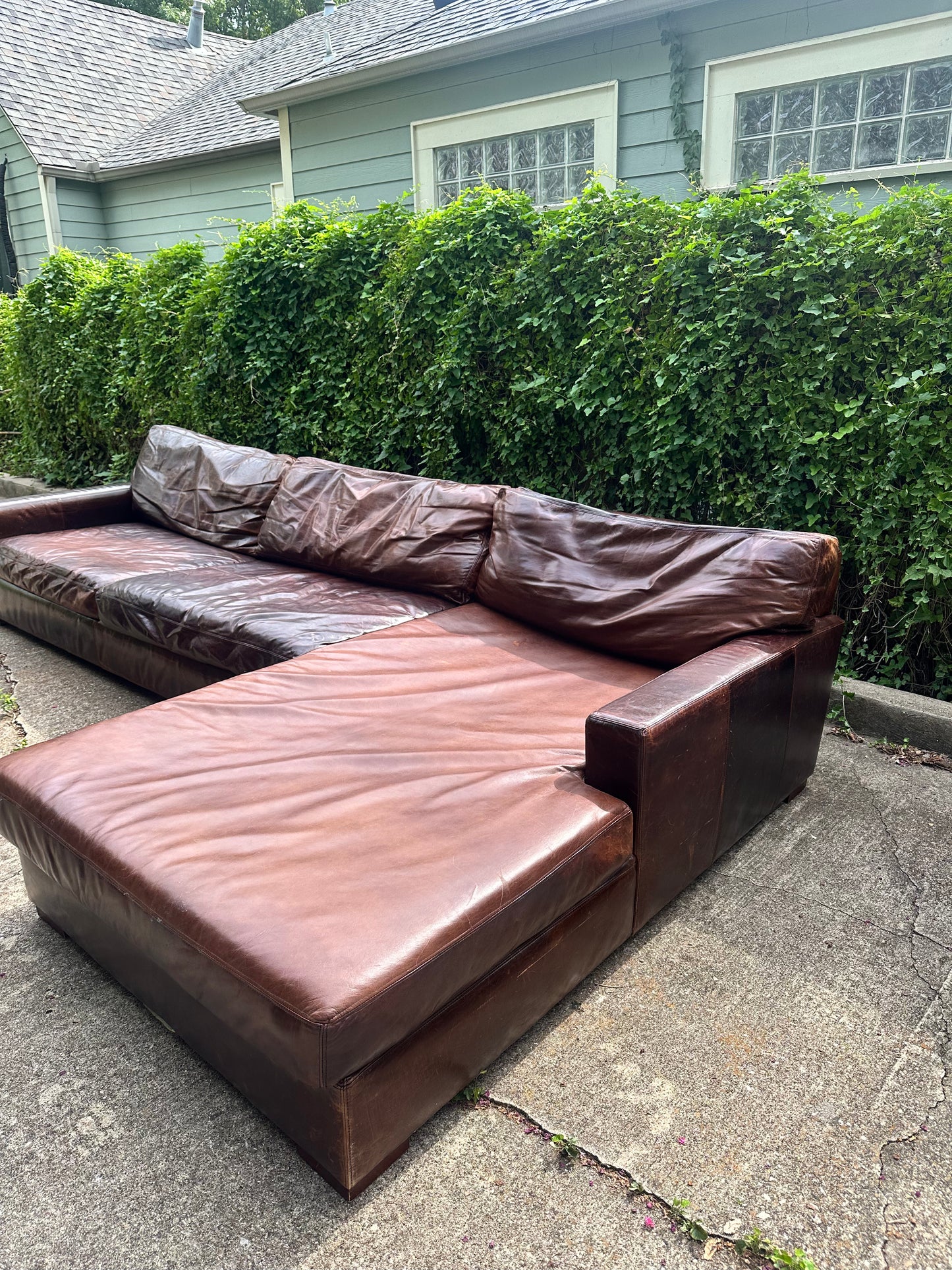 RH Rare XL Leather Maxwell Sectional RH