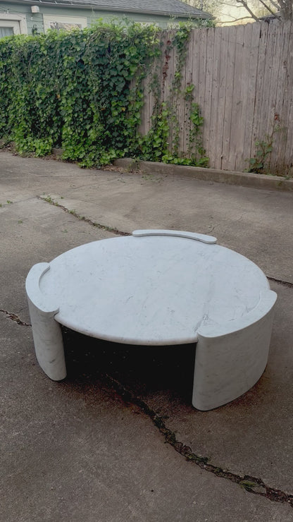 RH Cardin Marble Round Coffee Table Carrara Restoration Hardware