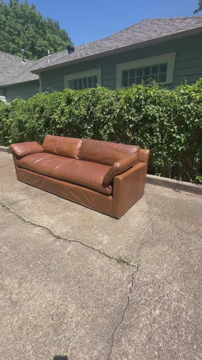 RH Leather Belgian Track Arm Sofa