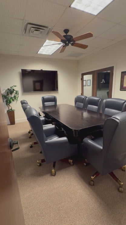 Ross Perot EDS Executive Boardroom Genuine Leather Swivel Chairs More Available Dallas History