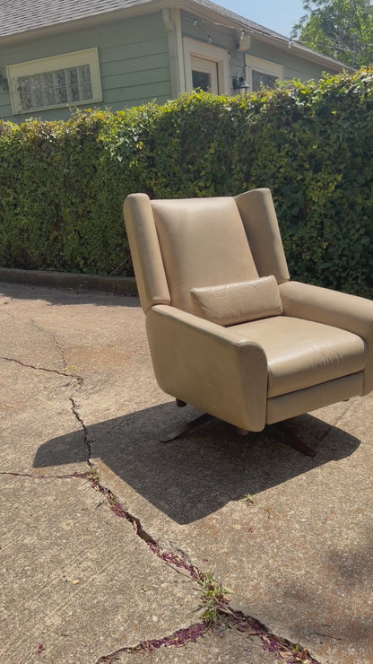 RH Luke Leather Reclining Swivel Chair Desk Chair Lounge Restoration Hardware