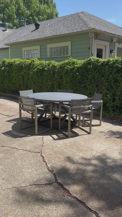 RH Outdoor Dining Set of 5 Paloma Chairs with Aluminum Director Dining Table Restoration Hardware
