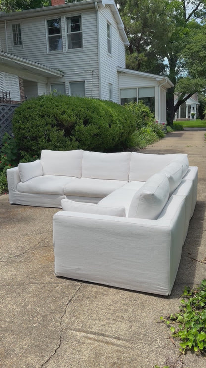 RH Lugano White L Sectional Slipcover Restoration Hardware