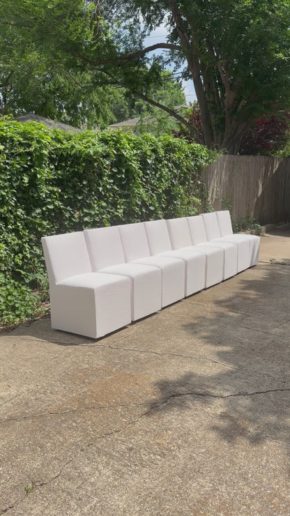 RH Ellison Set of 8 Dining Chairs White Performance Linen Restoration Hardware