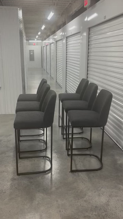 RH Emery Armless Bar Stools Set of 6 Like New Dark Gray Restoration Hardware